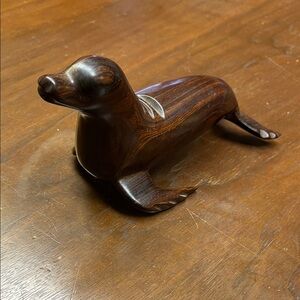 Vintage Hand carved Ironwood Seal Sea Lion wood carving sculpture